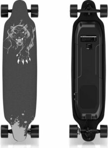 Elektrisch Longboard - Skateboard - Luipaard Zwart - 400W - met afstandsbediening